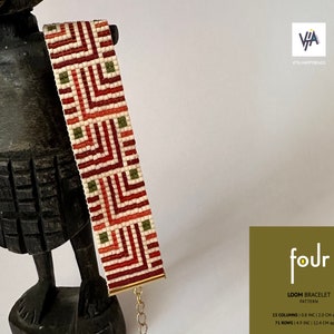 Armband met eenvoudig weefgetouwpatroon, armband met geometrisch kralenwerk - Four