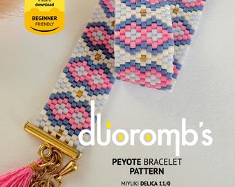 Miyuki Peyote Bracelet Pattern, Odd Count Stitch (PDF Pattern)