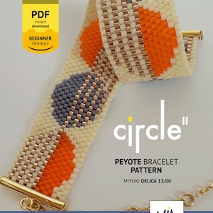 Patrón de pulsera de cuentas de peyote circulares, Delica Miyuki (patrón en PDF)