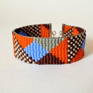 Miyuki Loom Bracelet Pattern, Loom Bead Weaving Bracelet, Miyuki Seed Bead Pattern, Beading Tutorial - Rombus III