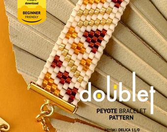 Miyuki Delica Peyote Bracelet Pattern, Odd Count Stitch (Digital Download)