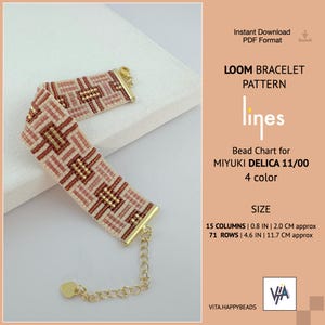 Miyuki Delica Bead Weaving Pattern for Beginner: Minimalist Lines (PDF Pattern)