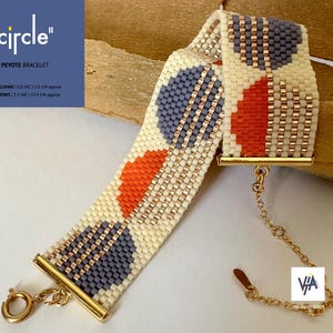 Peyote Beaded Pattern, Bracelet Odd Count Stitch Peyote Pattern, Delica Beads Pattern, Miyuki Pattern - Circle2