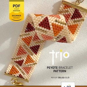 Peyote Beaded Bracelet Pattern, Miyuki Delica Beads (Digital Download)