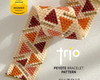 Peyote Beaded Bracelet Pattern, Miyuki Delica Beads (Digital Download)