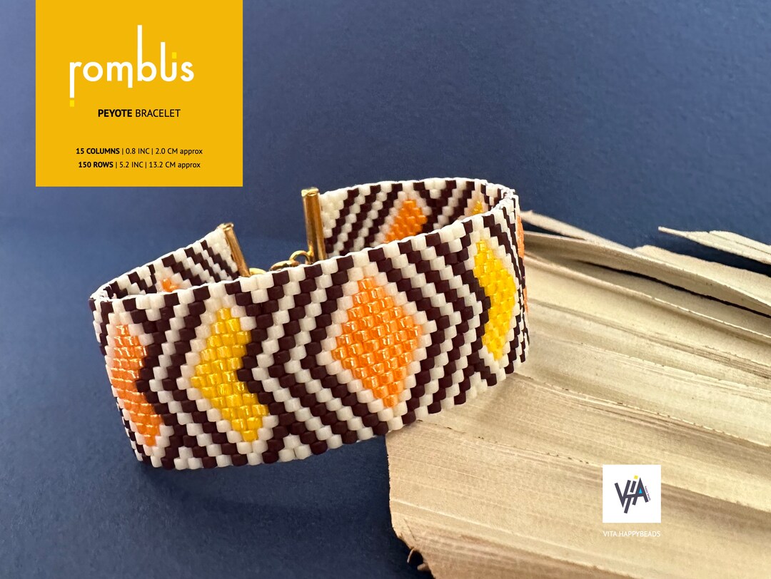 Peyote Beaded Pattern, Bracelet Odd Count Stitch Peyote, Delica Beads ...