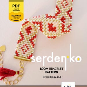 Zartes Webarmbandmuster, Miyuki Delica Perlenstickerei, digitales PDF, Serden'ko