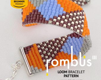 Patrón de pulsera para telar Miyuki: Rombus III (Patrón en PDF)