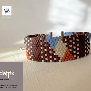 Geometric Beaded Bracelet Pattern PDF, Peyote Stitch Tutorial, DIY Seed Bead Jewelry Pattern - Dotrix