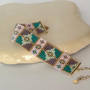 Loom Bracelet Pattern - Bead loom weaving step by step - PDF Pattern for Miyuki Delica - Bracelet Arelume