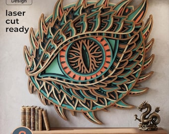 8 Layer Dragon Eye SVG | Fantasy Laser Cut File, Mystic Scales Cricut (Digital Download)