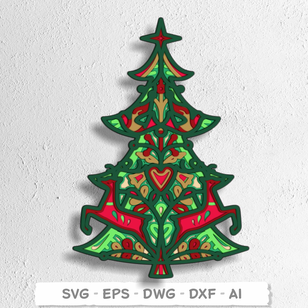 3D Christmas Tree SVG: Multilayer Laser Cut File (digital Download) - Etsy