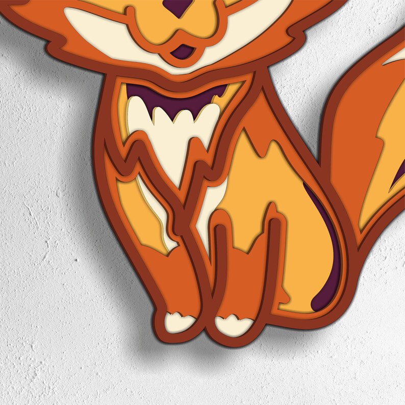 Fox 3D Multilayer SVG. Funny Fox Laser Cut Home Decor. Funny Fox SVG ...