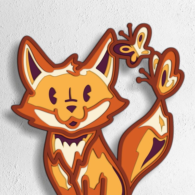 Fox 3D Multilayer SVG. Funny Fox Laser Cut Home Decor. Funny Fox SVG ...