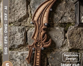 3D Layered Fantasy Sword SVG - Laser Cut File - Glowforge Template