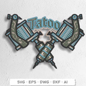 Tattoo machine 3D Multilayer SVG. Tattoo machine Laser Cut Home Decor. Tattoo machine SVG mandala. Tattoo art. Digital Download files