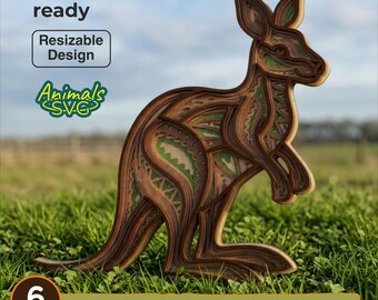 アボリジニのカンガルーマンダラSVG：レーザーカットファイル、Cricut、Glowforge