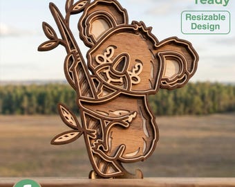 Layered Koala SVG | Cute Koala Multilayer Cut File for Laser, CNC & Cricut