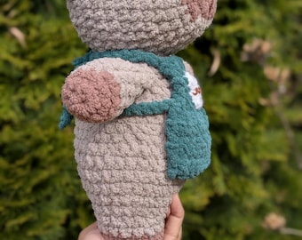 Crochet Capybarista Plushie: Coffee Lover Starbucks Barista Capybara