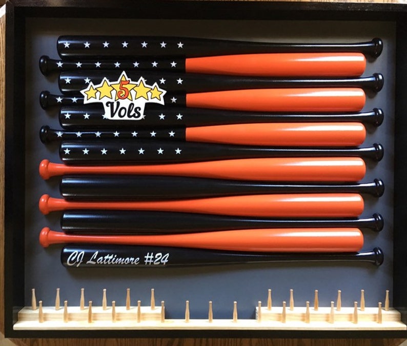 Custom Logo Baseball Bat Flag Ring Display Etsy