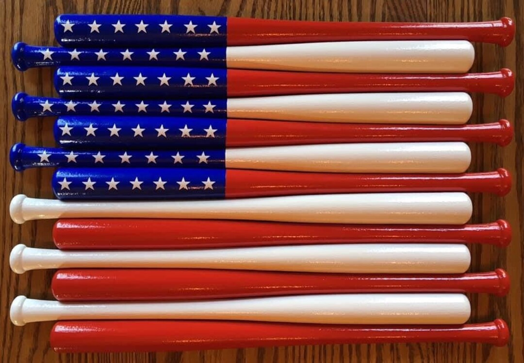 Baseball Bat Flag 18 Wooden Bats Traditional Finish Etsy
