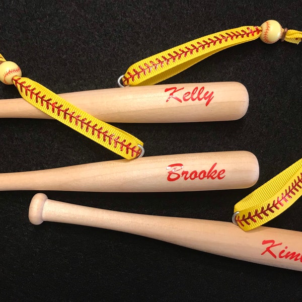 Softball Bat Christmas Ornament