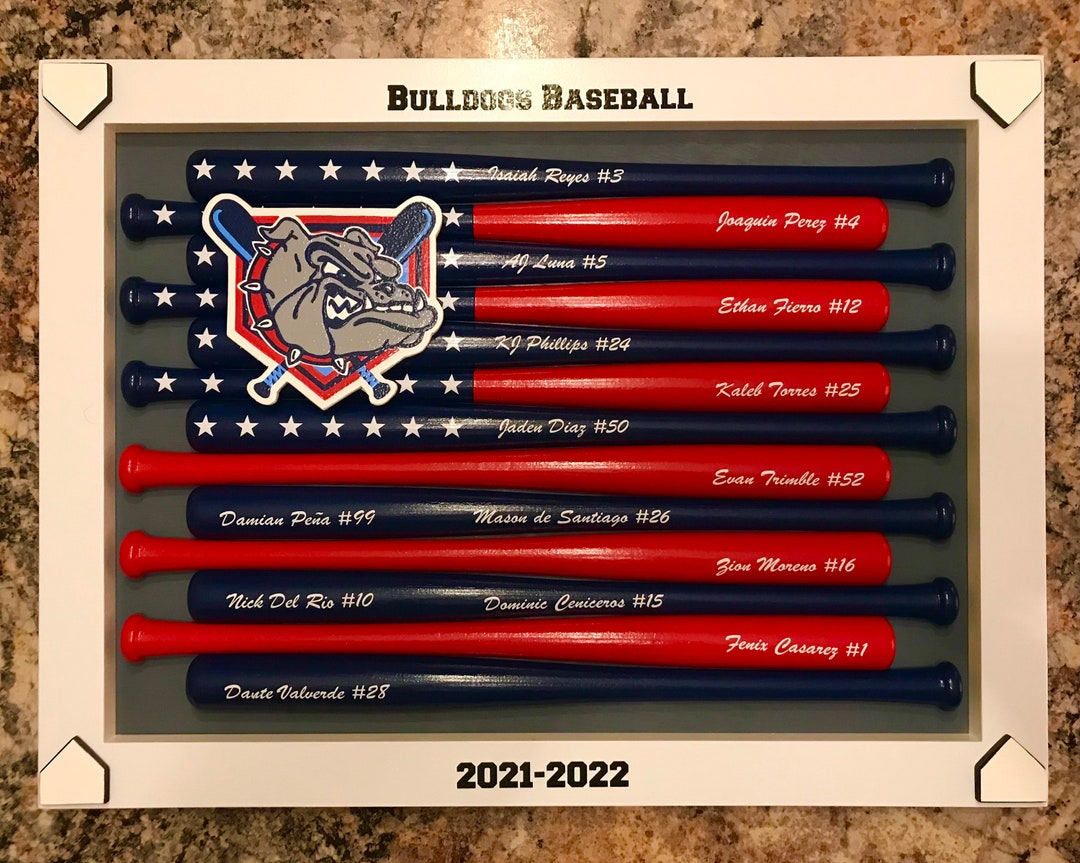 Framed Custom Logo Baseball Bat Flag - Etsy