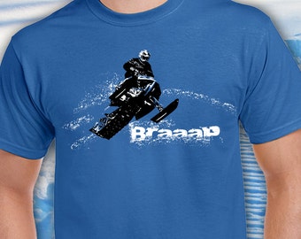 Braaap Snowmobile Shirt: Winter Sports Short Sleeve Tee