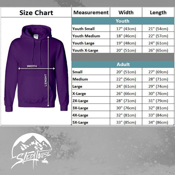 Slednecks Size Chart