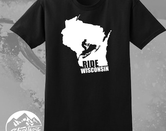 Ride Wisconsin Snowmobile Shirt - Winter Sports Gift