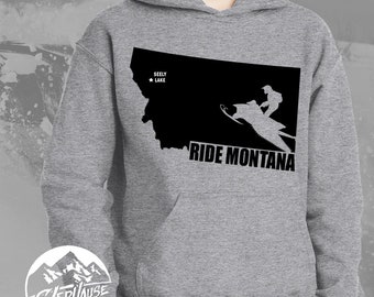 Ride Montana Snowmobile Hoodie: Winter Sports Sweatshirt