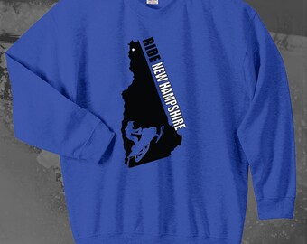 Ride New Hampshire Snowmobile Crewneck Sweatshirt: Winter Sports Gift