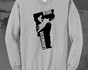 Ride Vermont Snowmobile Crewneck Sweatshirt - Winter Sports Gift