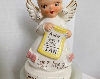 January Spaghetti Angel Napco Gold White  Yellow