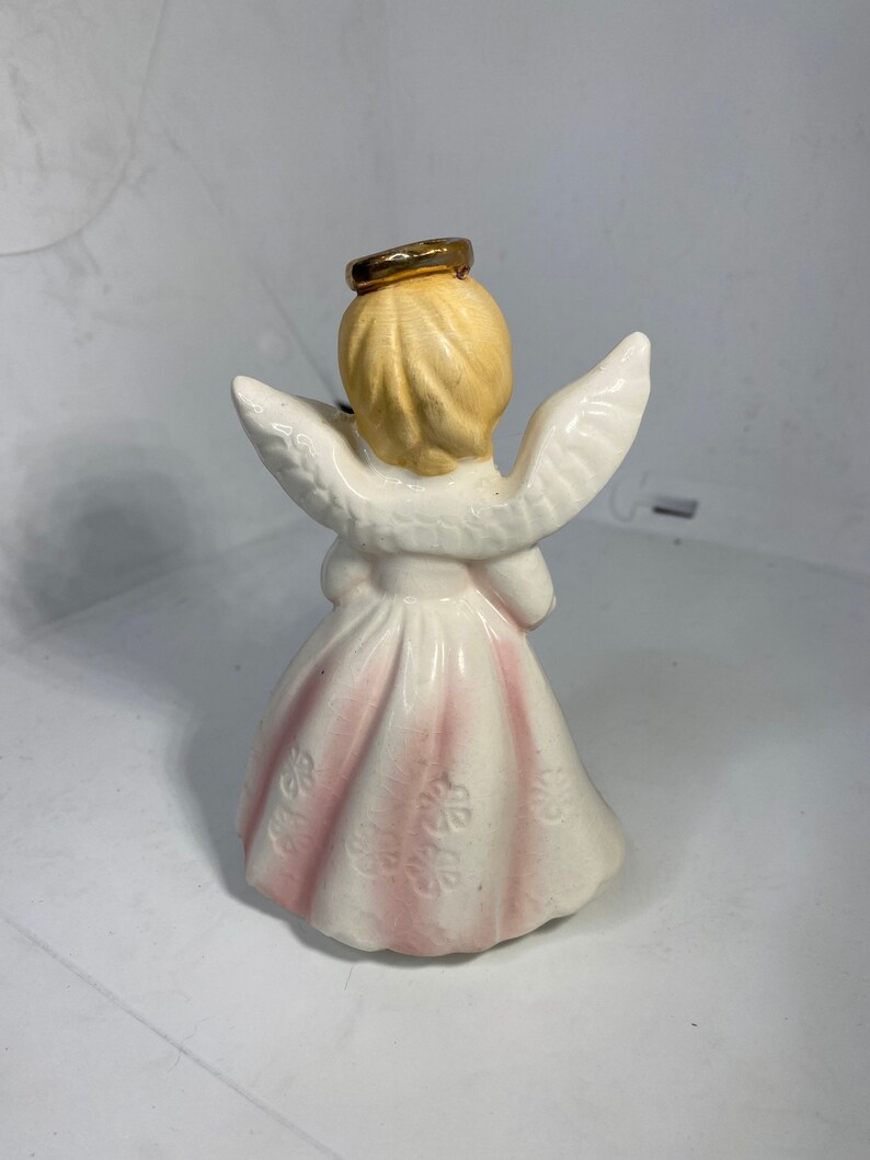 June Birthday Angel Gold Halo Carrying Pink Blue Bouquet