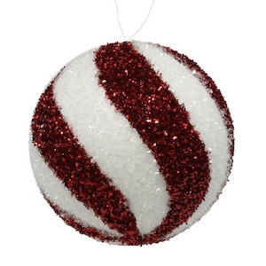 100MM Glitter Swirl Ball Ornament