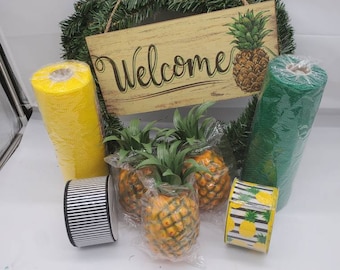 Wreath kit, Summer wreath kit, DIY wreath kit, Pineapple Wreath kit