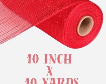 10"X10yd Red W/Red Foil Metallic Mesh