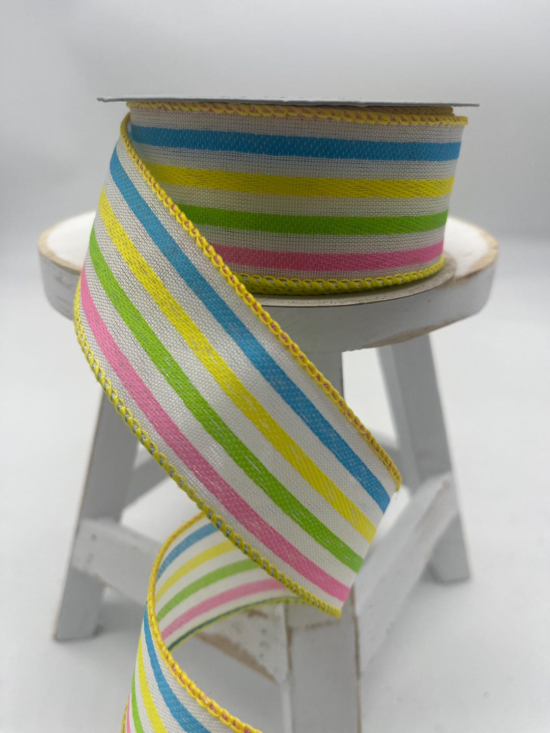 Split Color Ribbon 1.5x10yd Multi-colored Striped Ribbon - Etsy