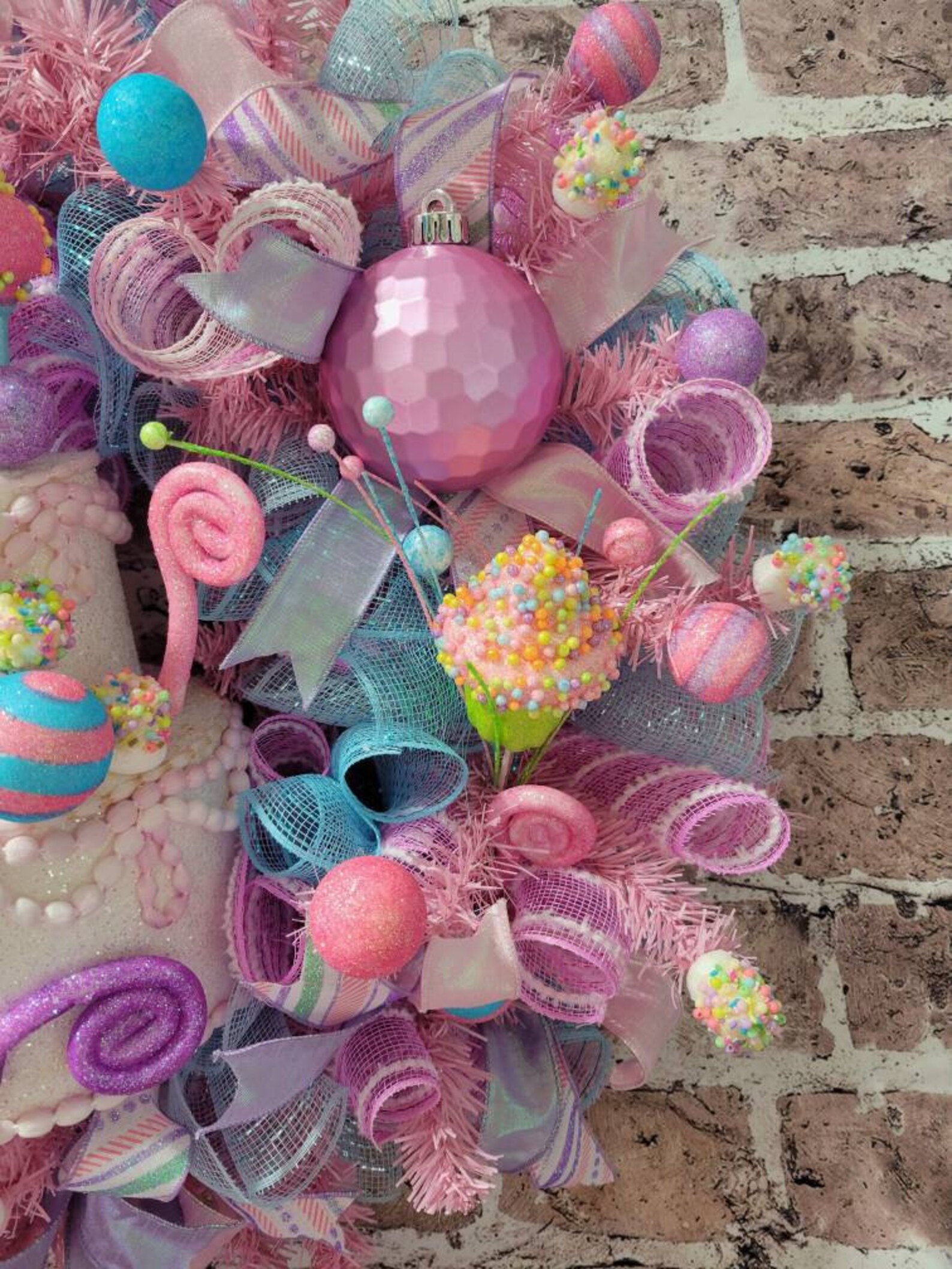 Candyland Wreath/garland Christmas Wreath Light Blue and Etsy