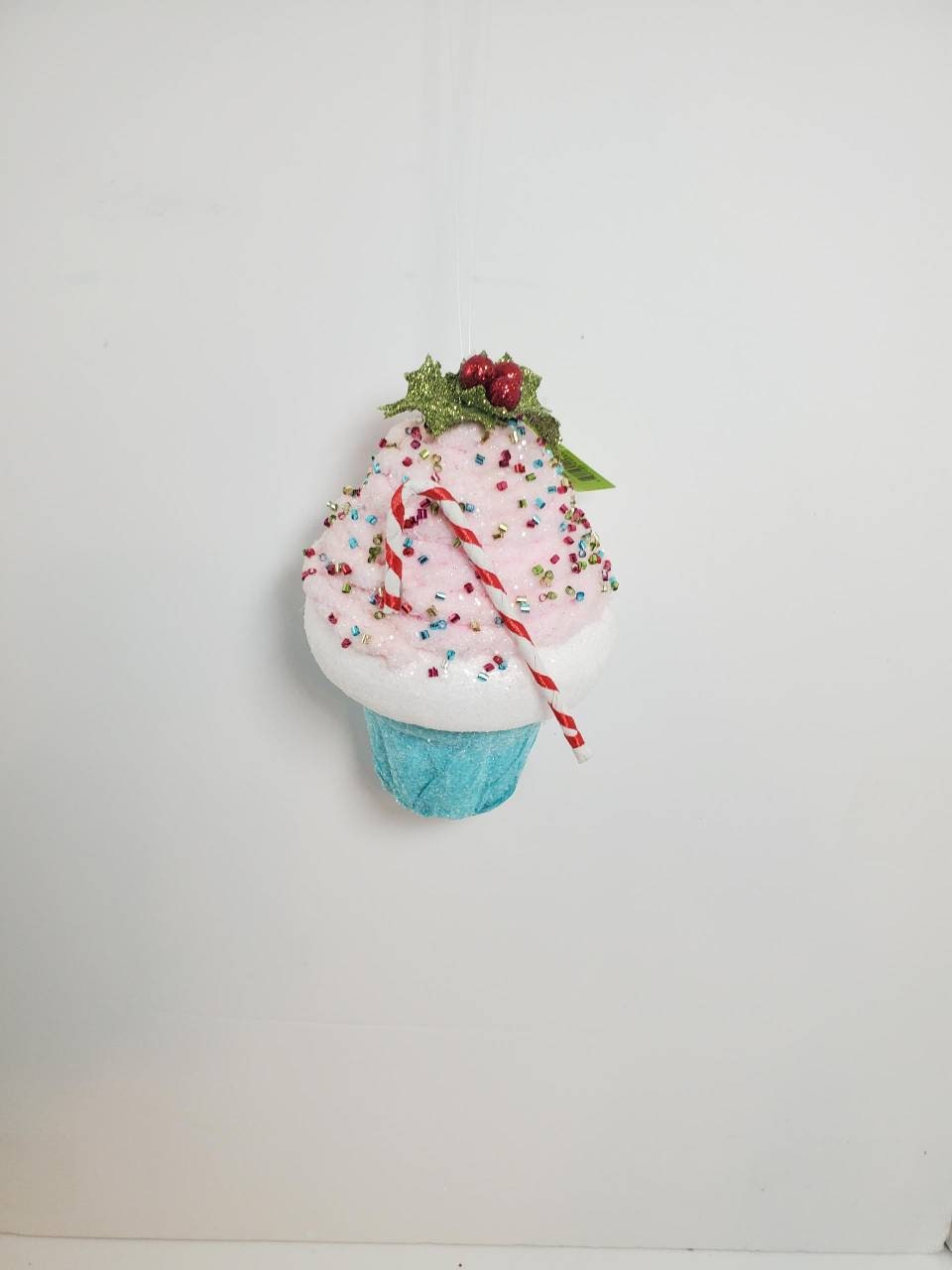 Glitter Cupcake wreath attachment Pink glitter cupcake Wreath attachments picks Candyland decor