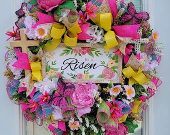 Easter wreath, Religious wreath, Ready to ship!!