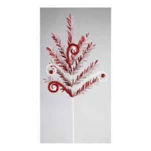 26″L Glitter Pine Curl Spray, Christmas wreath attachment, red and white pick, Wreath attachment, Wreath Supplies