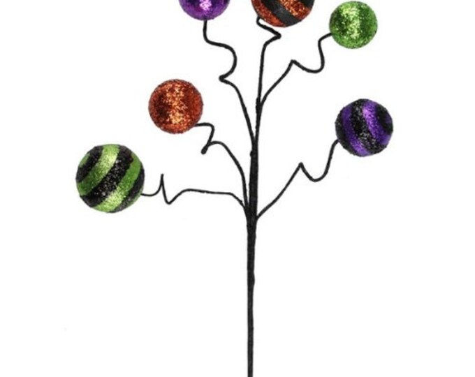 Halloween Floral Picks Black Rose Orange and Green Decor Etsy