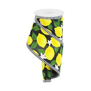 4&quot;X10yd Lemons Thin Stripe Ribbon