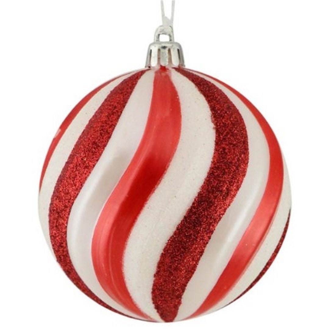100mm Pearl/glitter Red/white Swirl Ornament Etsy 100mm Pearl/glitter Red/white Swirl Ornament Etsy