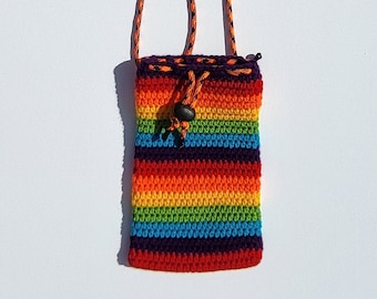 OVER THE RAINBOW Mini sac à bandoulière en crochet