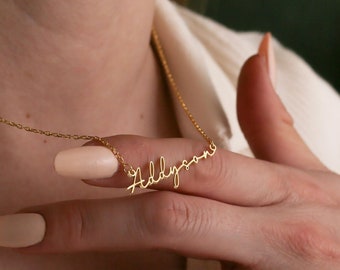 Custom Gold Name Necklace | Personalized Signature Gold Necklace | Custom Name Necklace | Dainty Birthday Gift for Her | Mothers Day Gift