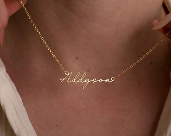 Personalized Signature Necklace, Custom Name Necklace, Dainty Necklace for Her, Signature Name Jewelry, Birthday Gift, Mothers Day Gift