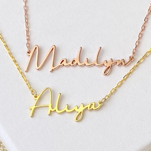 Cursive Name Necklace, Personalized Name Necklace, Handwriting Necklace, Personalized Jewelry, Baby Name Necklace, Christmas Gifts For Her